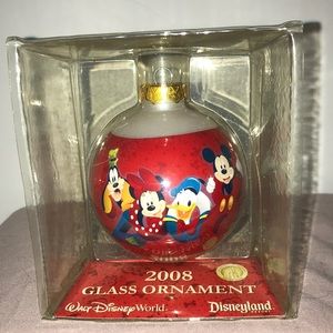 NEW- Walt Disney Disneyland Glass Bulb Christmas Ornament 2008